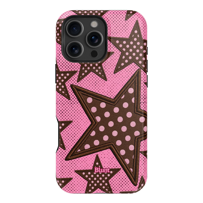 Pink Polka Star iPhone Case