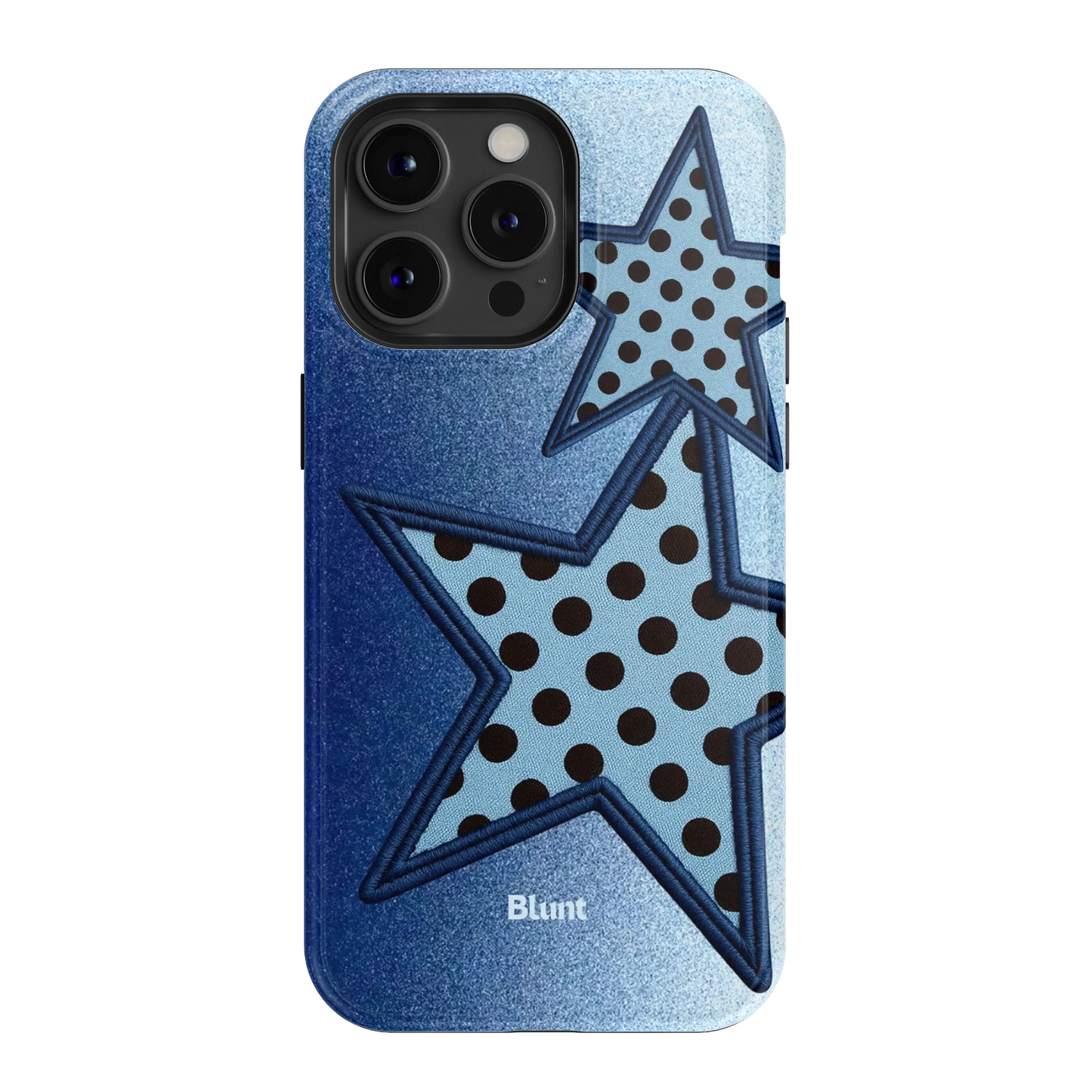 Blue Polka Star iPhone Case