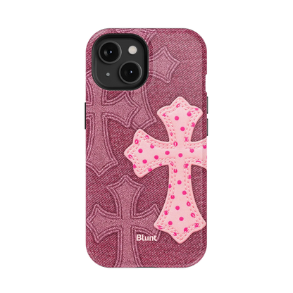 Pink Dottie Cross iPhone Case