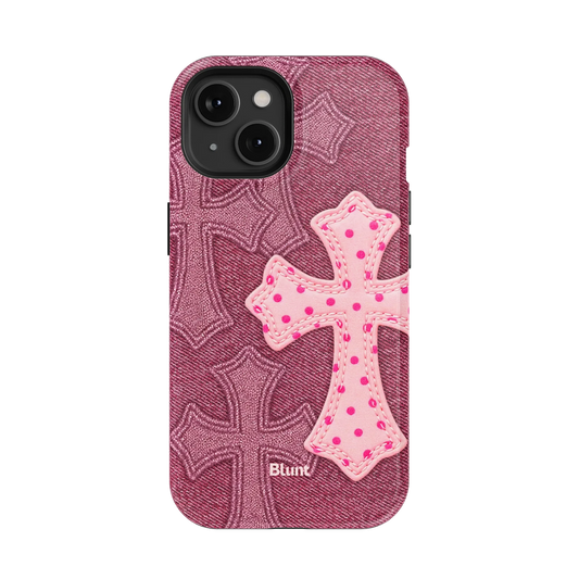 Pink Dottie Cross iPhone Case