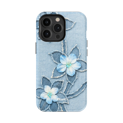 Denim Blue Bloom iPhone Case