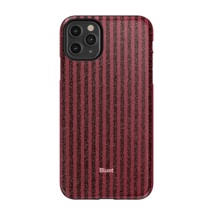 Red Sparkle Stripe iPhone Case