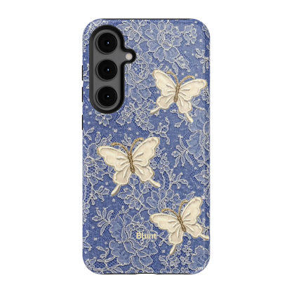 Blue Lace Butterfly Samsung Case