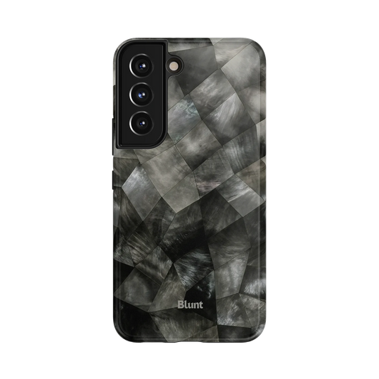 Smoke Quilt Samsung Case: interlocking quilt-like patterns in shades of black and gray