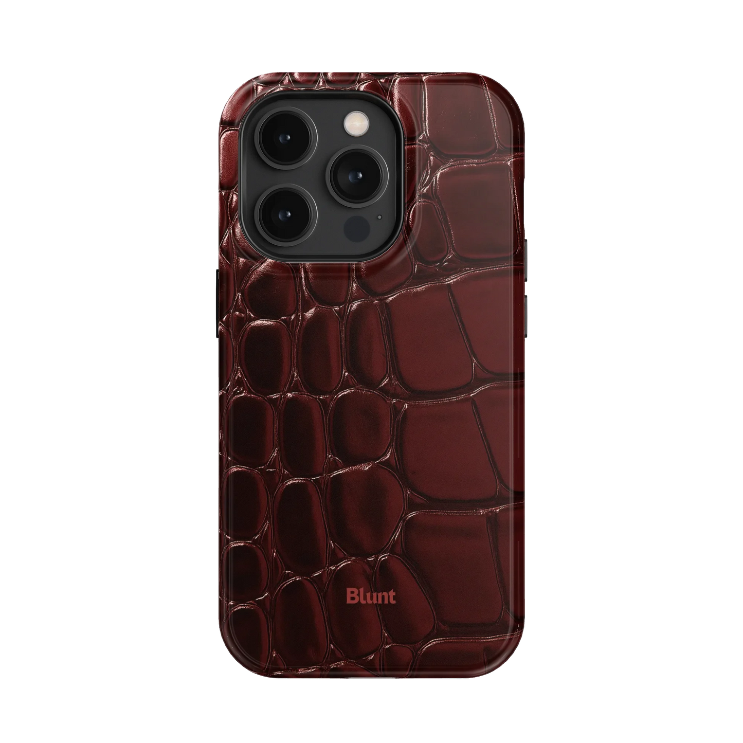 Oxblood Croc iPhone Case