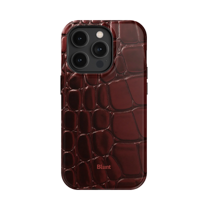 Oxblood Croc iPhone Case