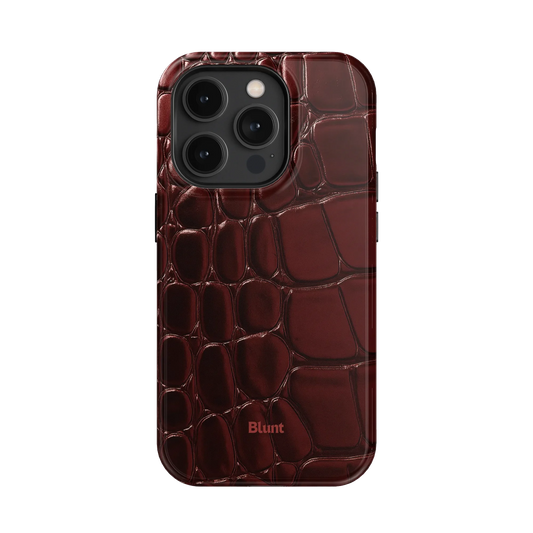 Oxblood Croc iPhone Case
