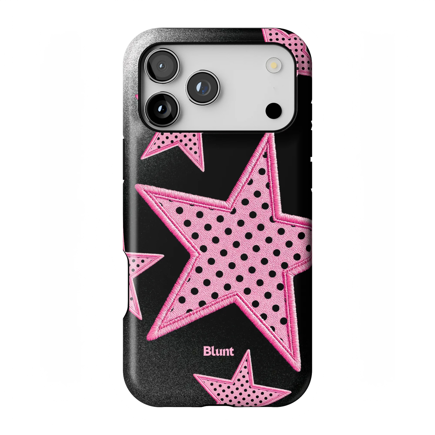 Midnight Pink Polka Star iPhone Case