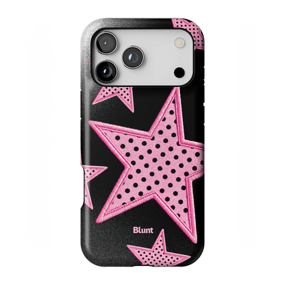 Midnight Pink Polka Star iPhone Case