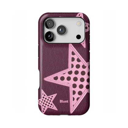 Plum Polka Star iPhone Case