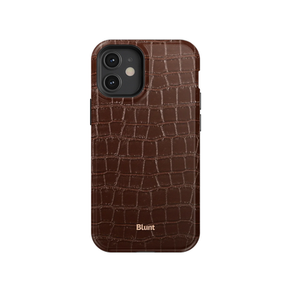 Chestnut Croc iPhone Case