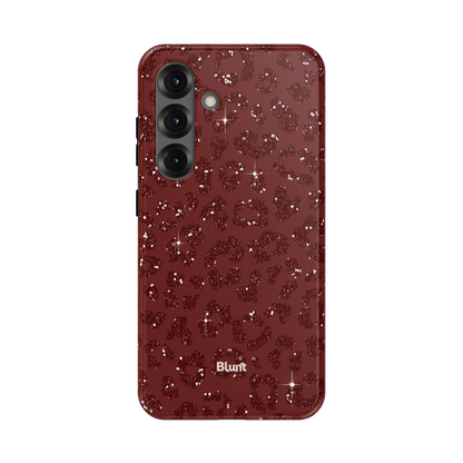 Burgundy Cheetah Print Samsung Case