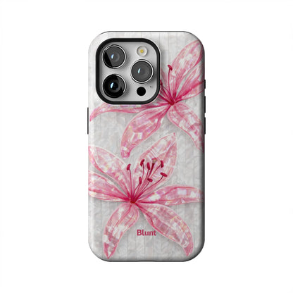 Pink-Floral-Luster-iphone-case-iPhone 15 Pro-1