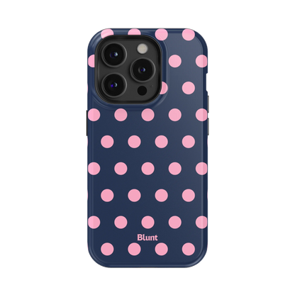 Navy Polka iPhone Case