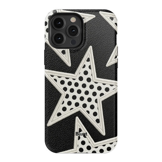 Noir Polka Star iPhone Case