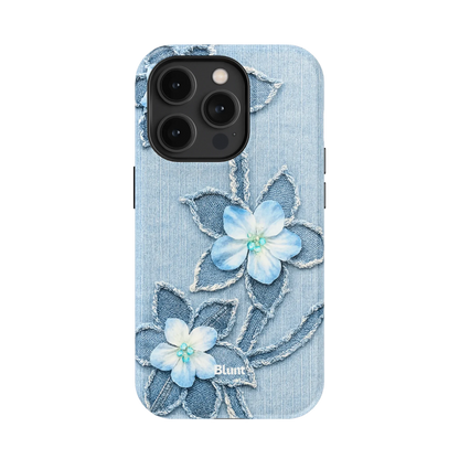 Denim Blue Bloom iPhone Case