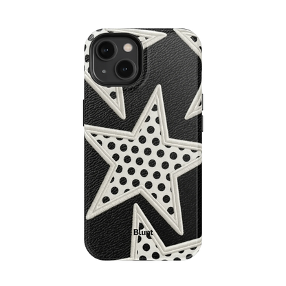 Noir Polka Star iPhone Case
