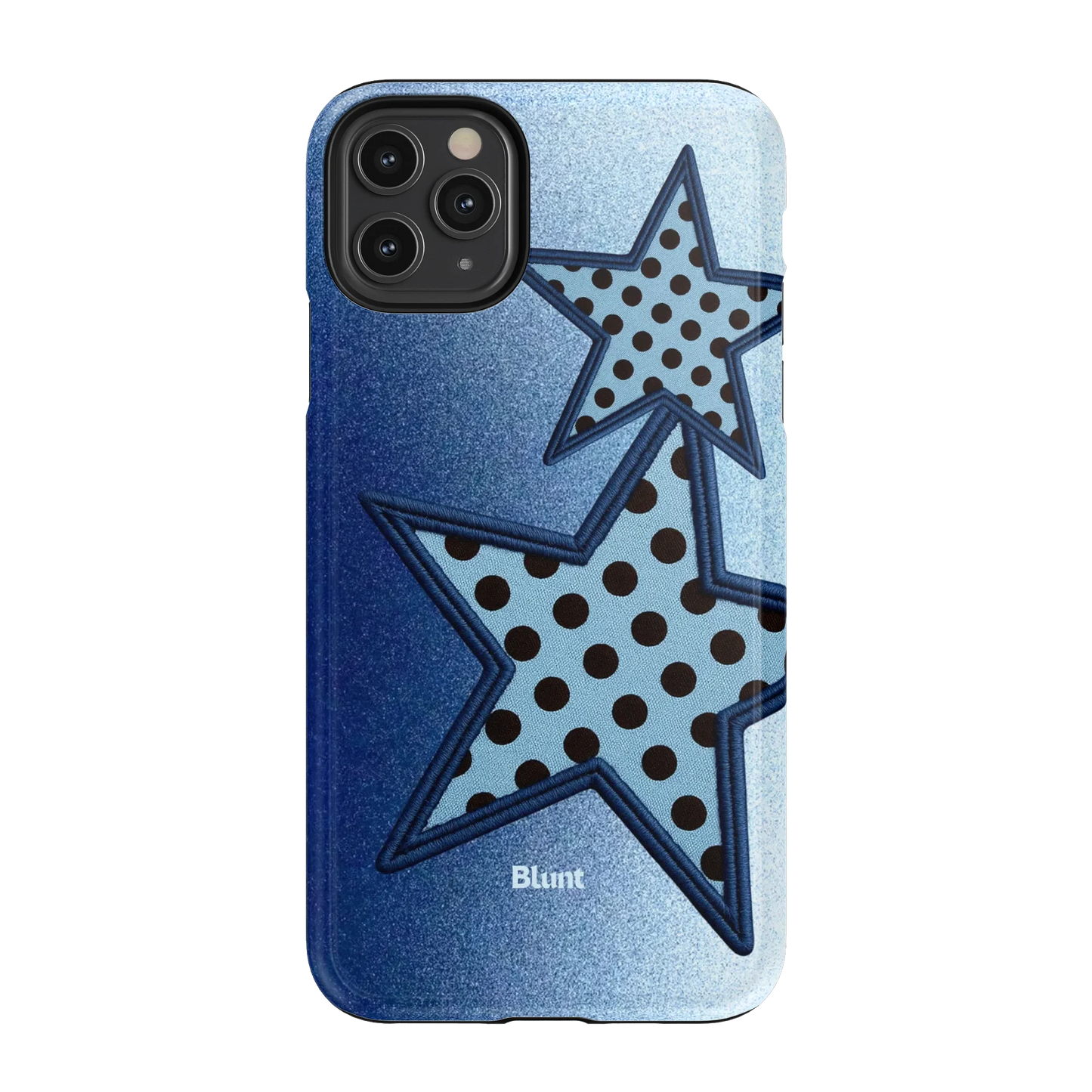Blue Polka Star iPhone Case
