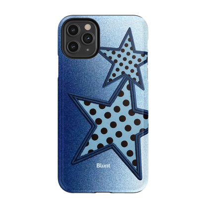 Blue Polka Star iPhone Case