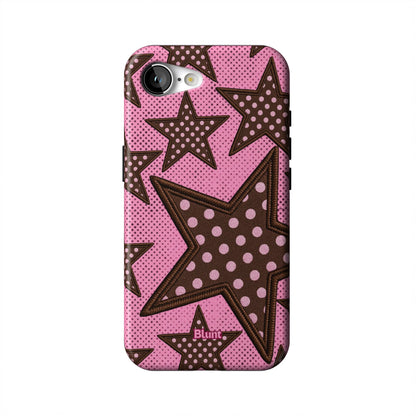Pink-Polka-Star-iphone-case-iPhone 17 E-1