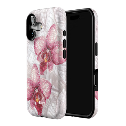 Pink Mosaic Orchids iPhone Case