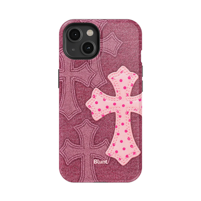 Pink Dottie Cross iPhone Case
