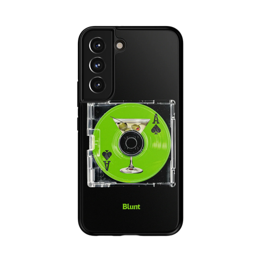 Martini Mix Samsung Case: a martini glass with olives on a vivid green CD