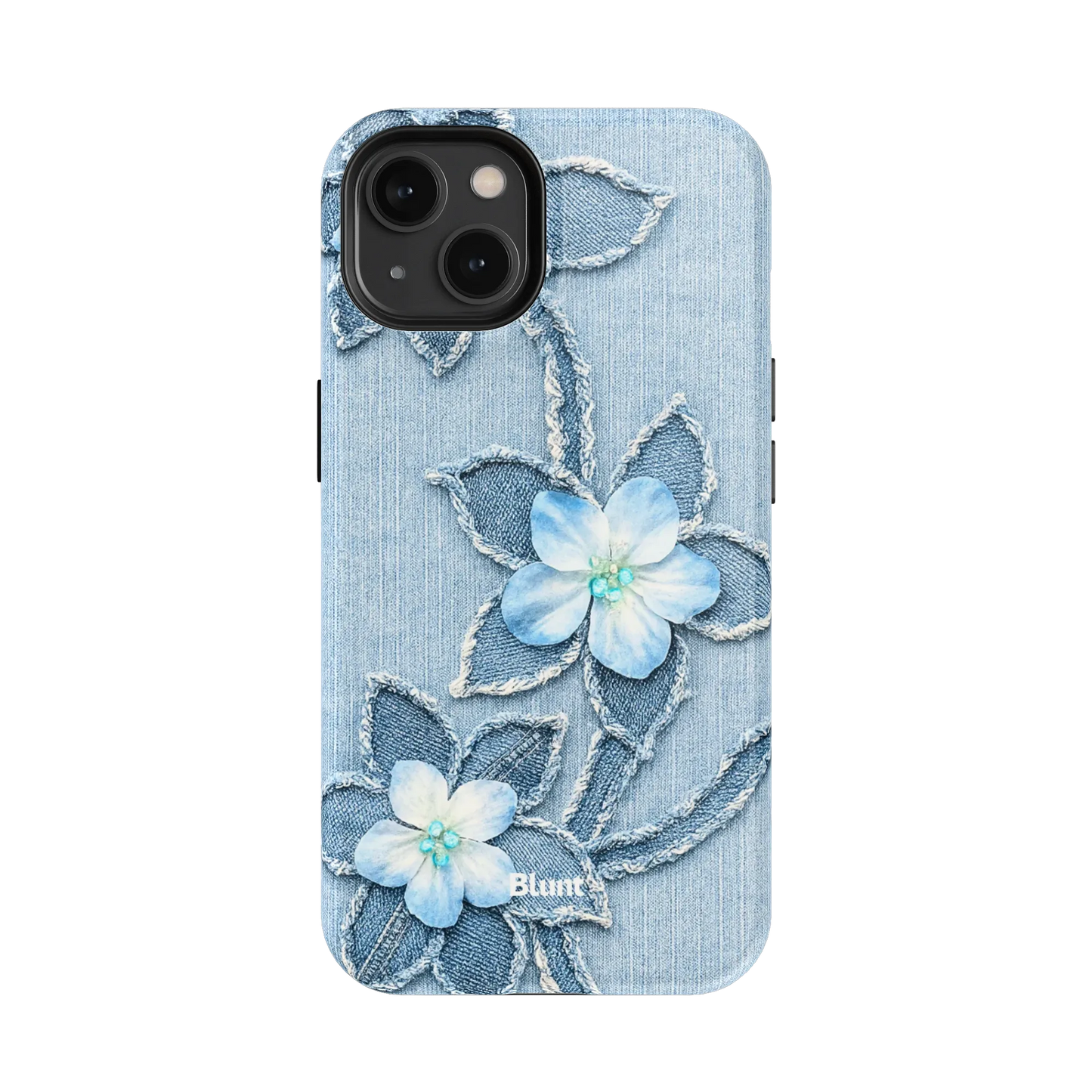 Denim Blue Bloom iPhone Case