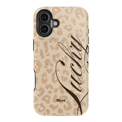 Cream Cheetah Lucky iPhone Case