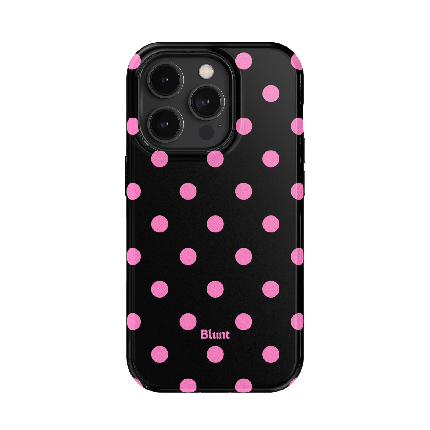 Pink and Black Polka iPhone Case