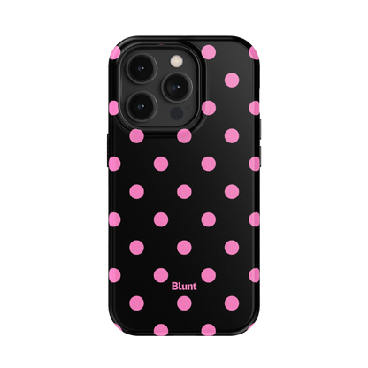Pink and Black Polka iPhone Case