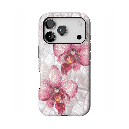 Pink Mosaic Orchids iPhone Case