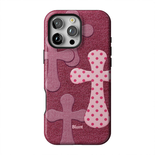 Pink-Polka-Patch-iphone-case-iPhone 16 Pro Max-1