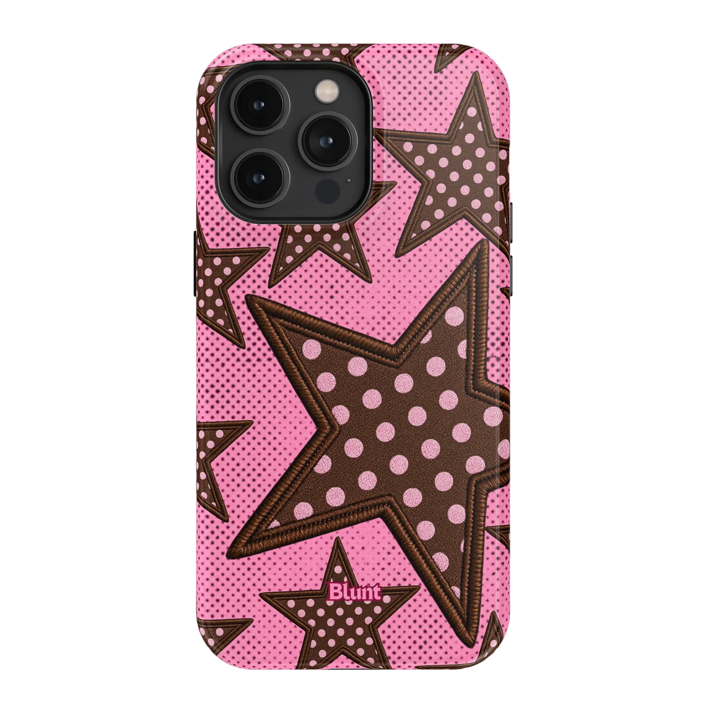 Pink Polka Star iPhone Case