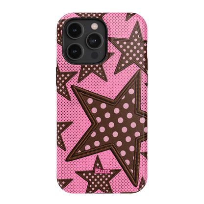 Pink Polka Star iPhone Case