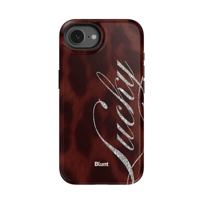 Brown Cheetah Lucky iPhone Case