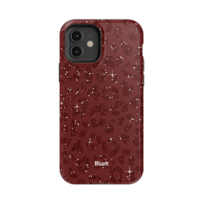 Burgundy Cheetah Print iPhone Case