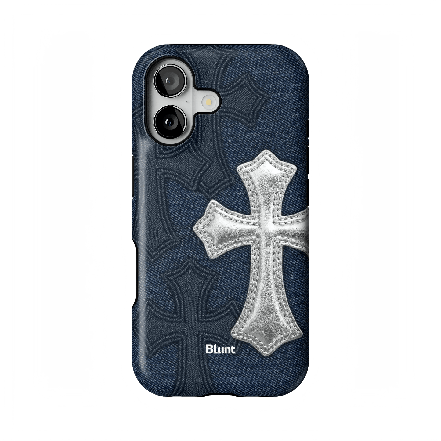 Silver Denim Cross iPhone Case - Blunt Cases