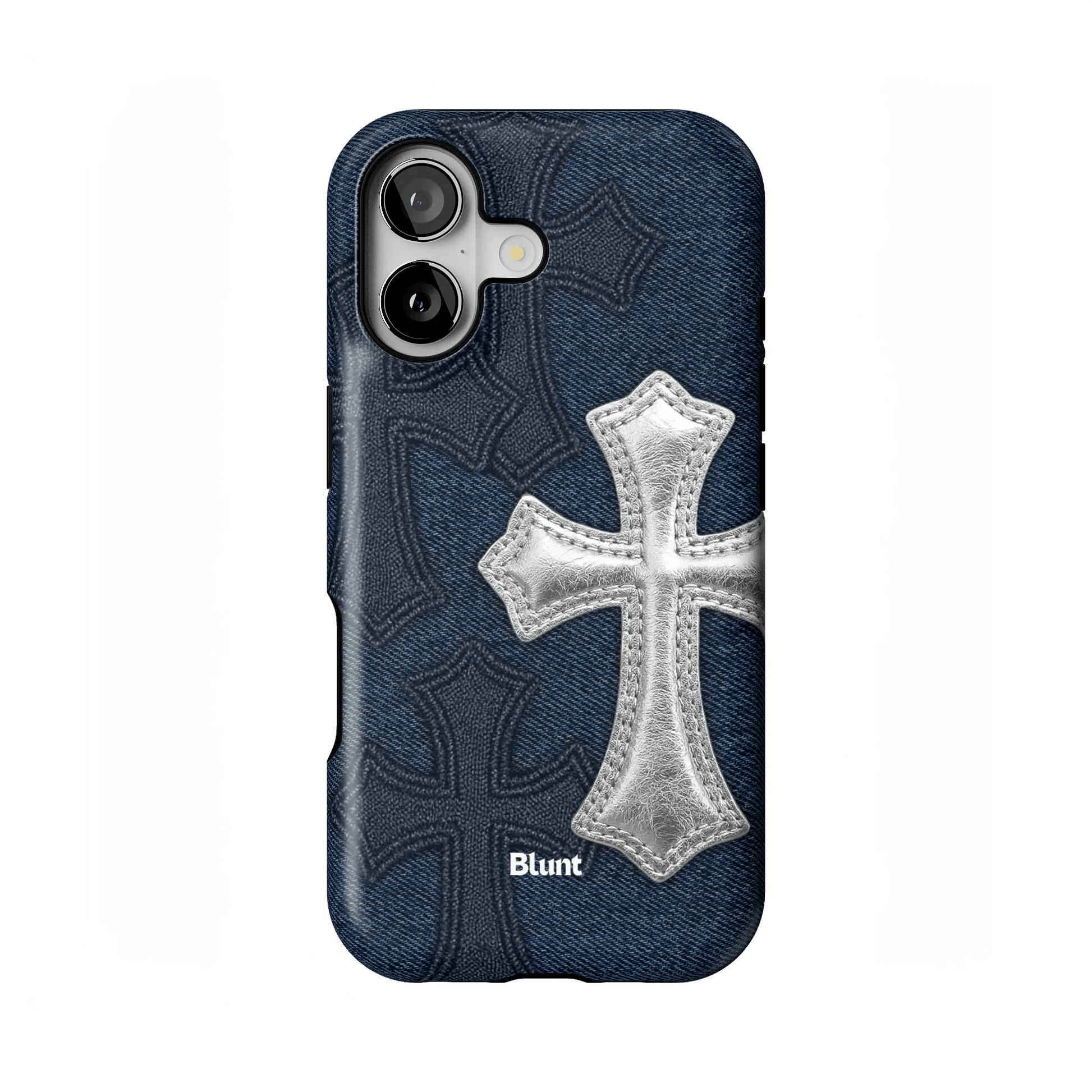 Silver Denim Cross iPhone Case - Blunt Cases