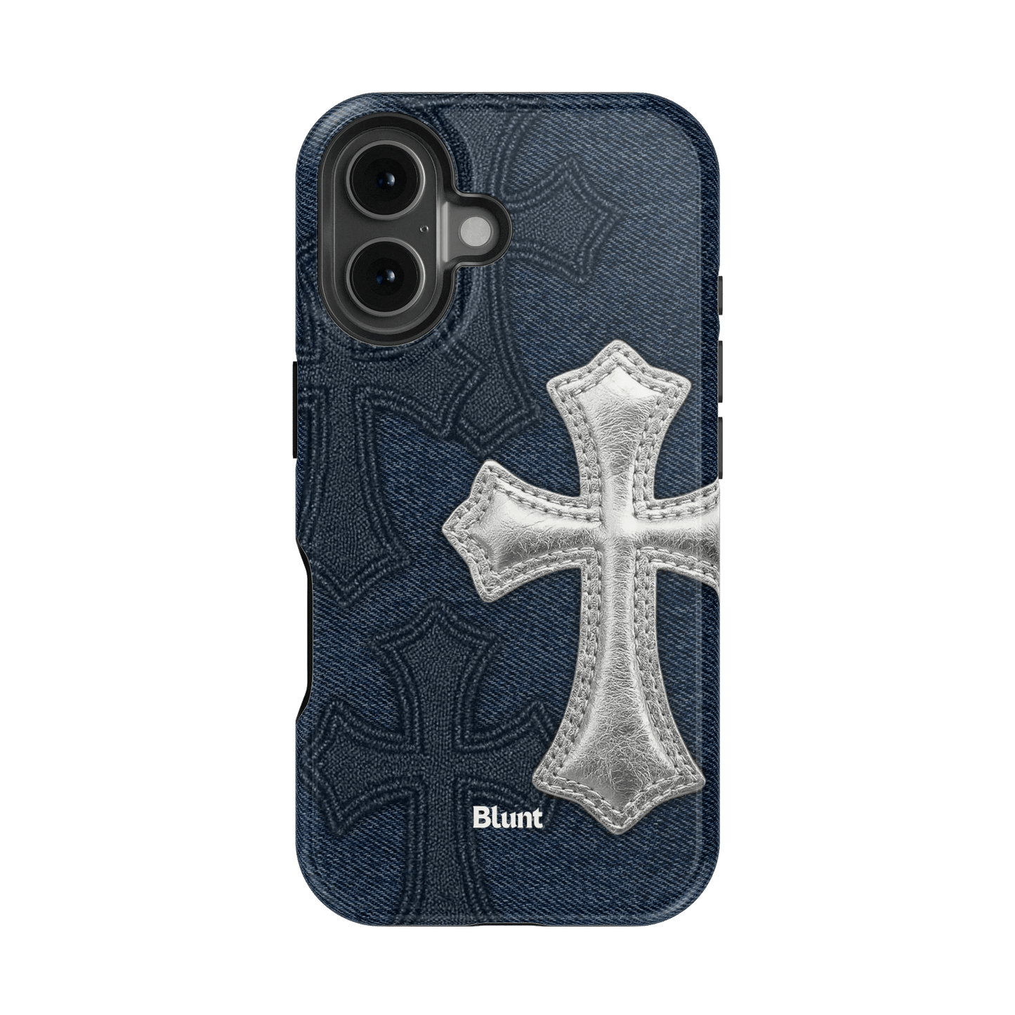 Silver Denim Cross iPhone Case - Blunt Cases