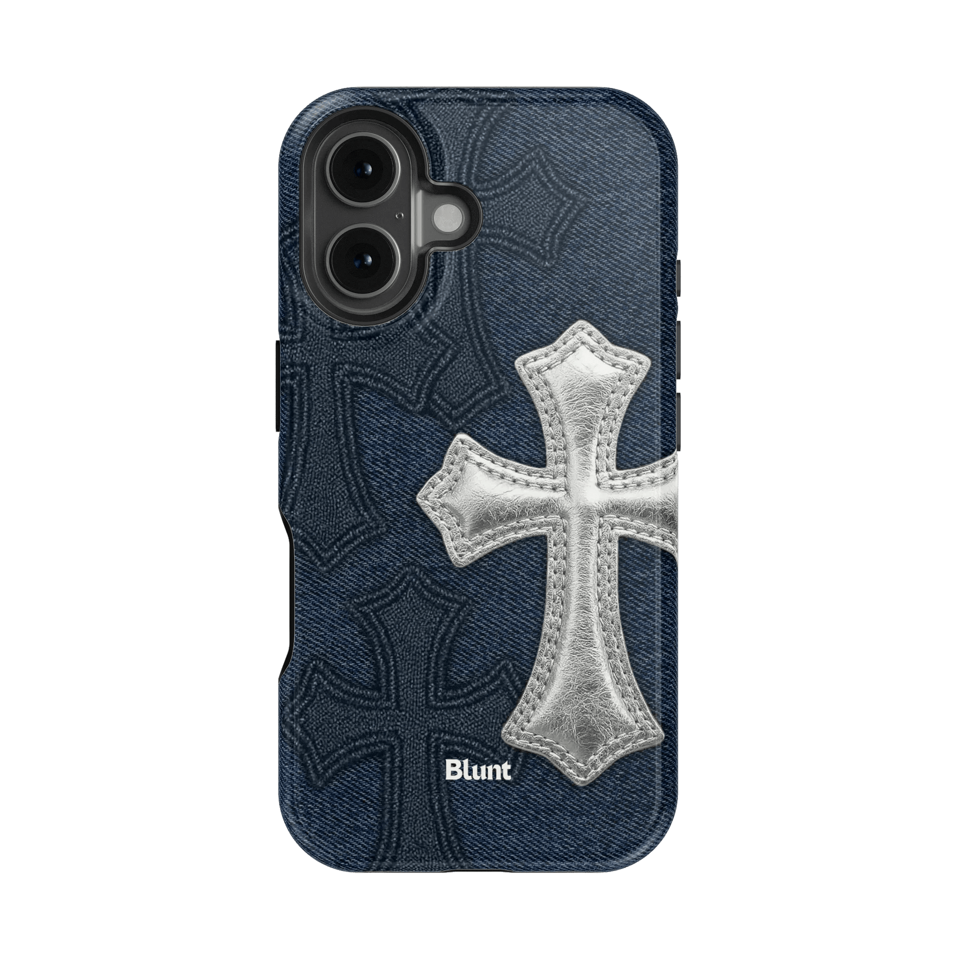 Silver Denim Cross iPhone Case - Blunt Cases