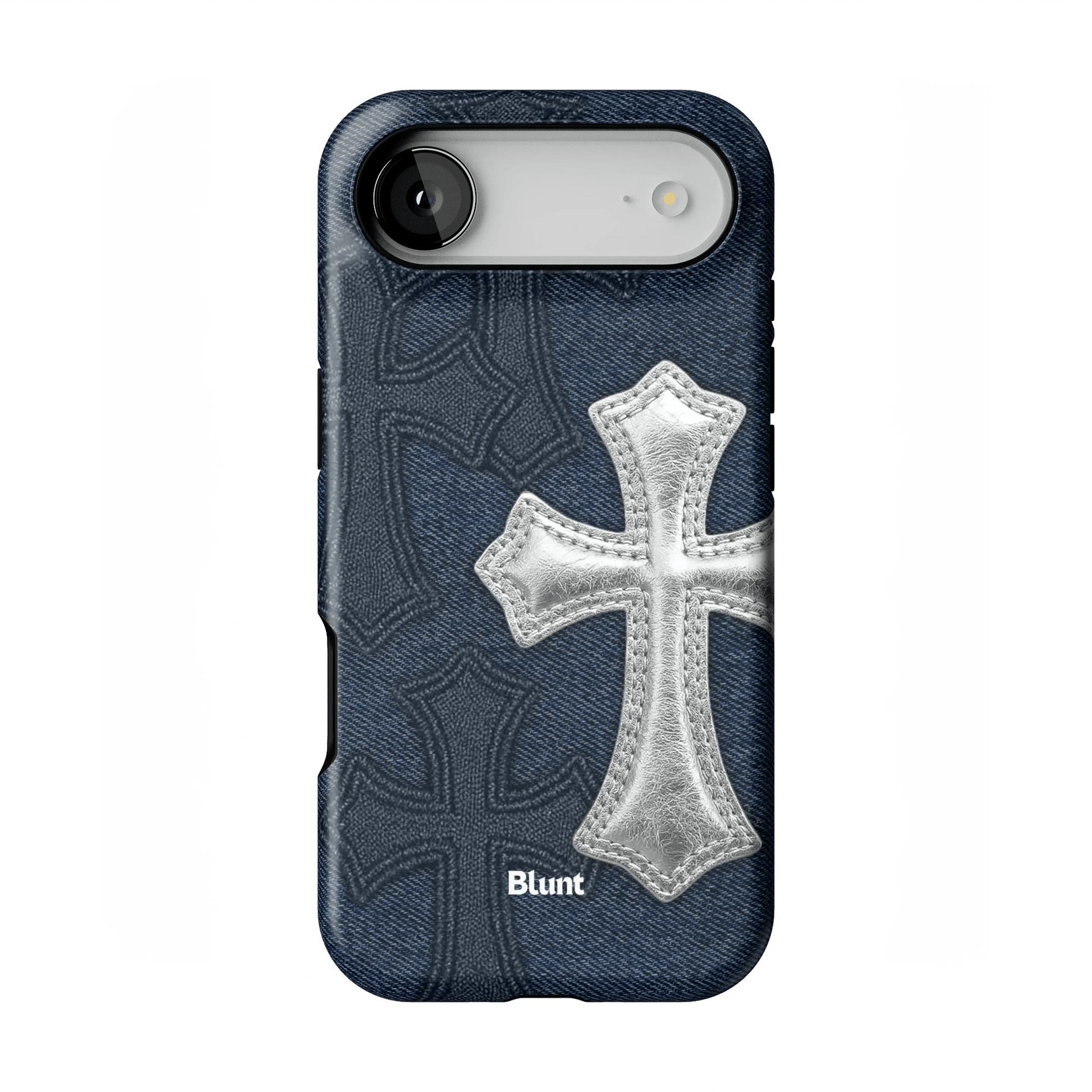 Silver Denim Cross iPhone Case - Blunt Cases