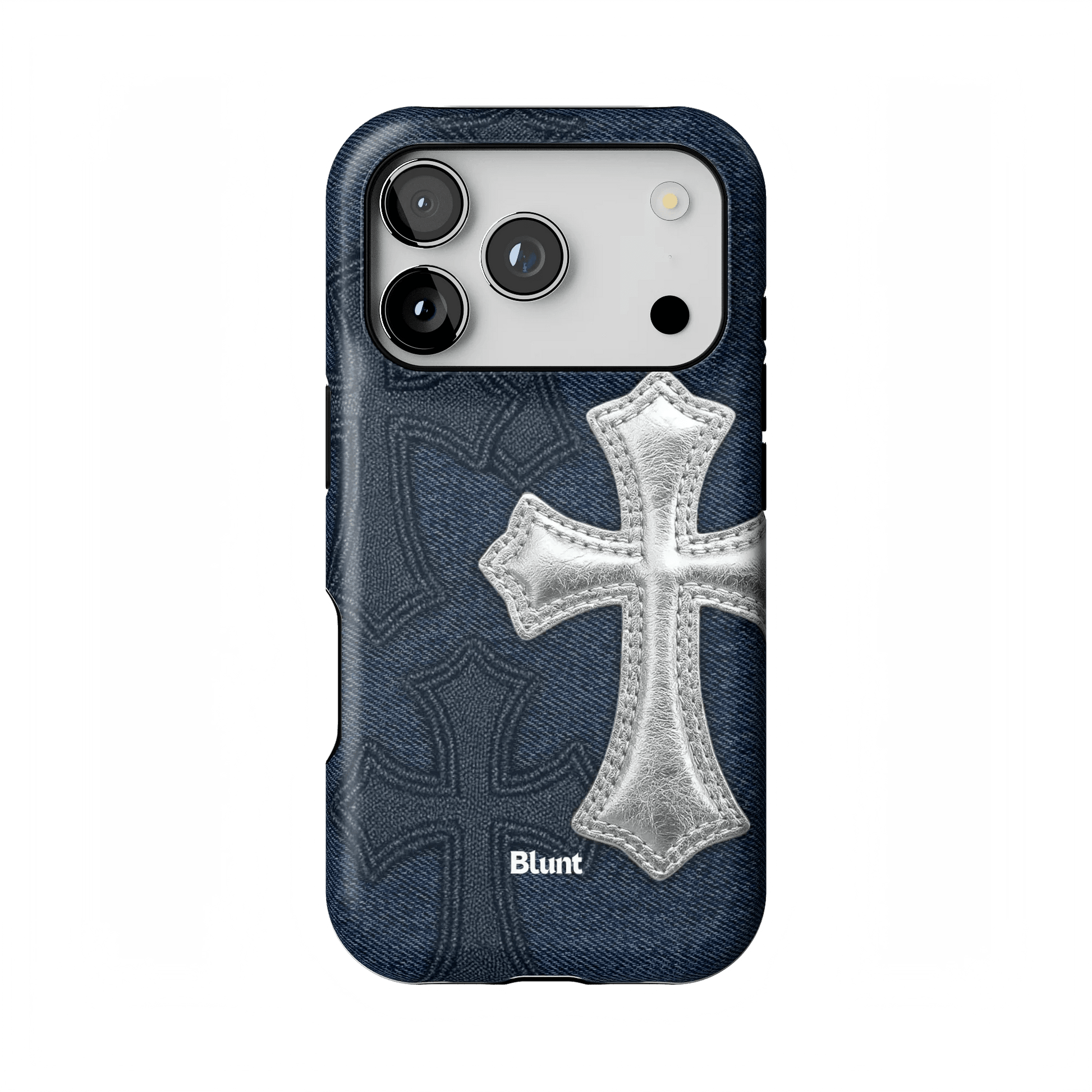 Silver Denim Cross iPhone Case - Blunt Cases