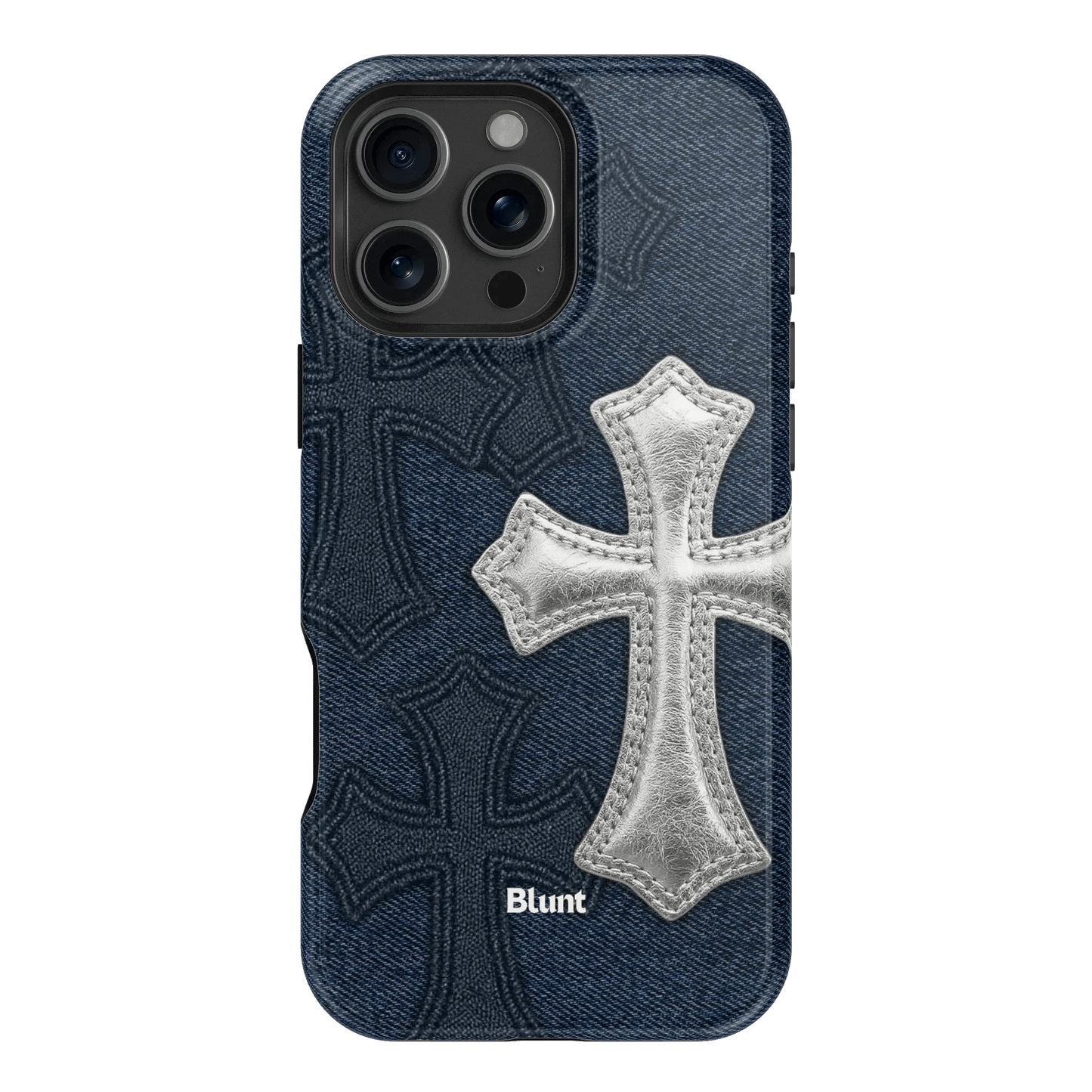 Silver Denim Cross iPhone Case - Blunt Cases