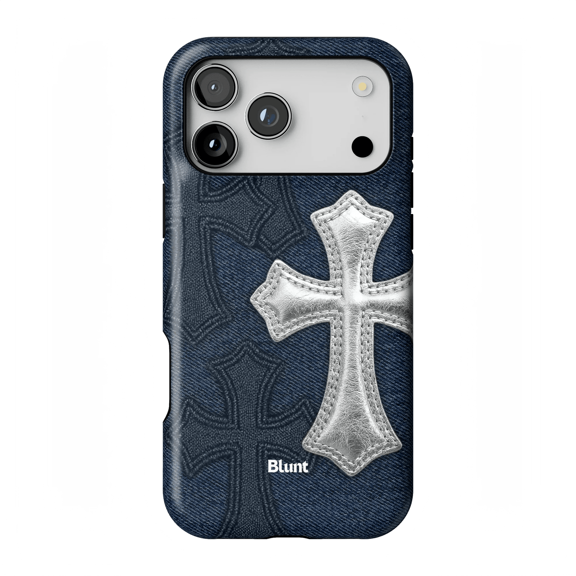 Silver Denim Cross iPhone Case - Blunt Cases