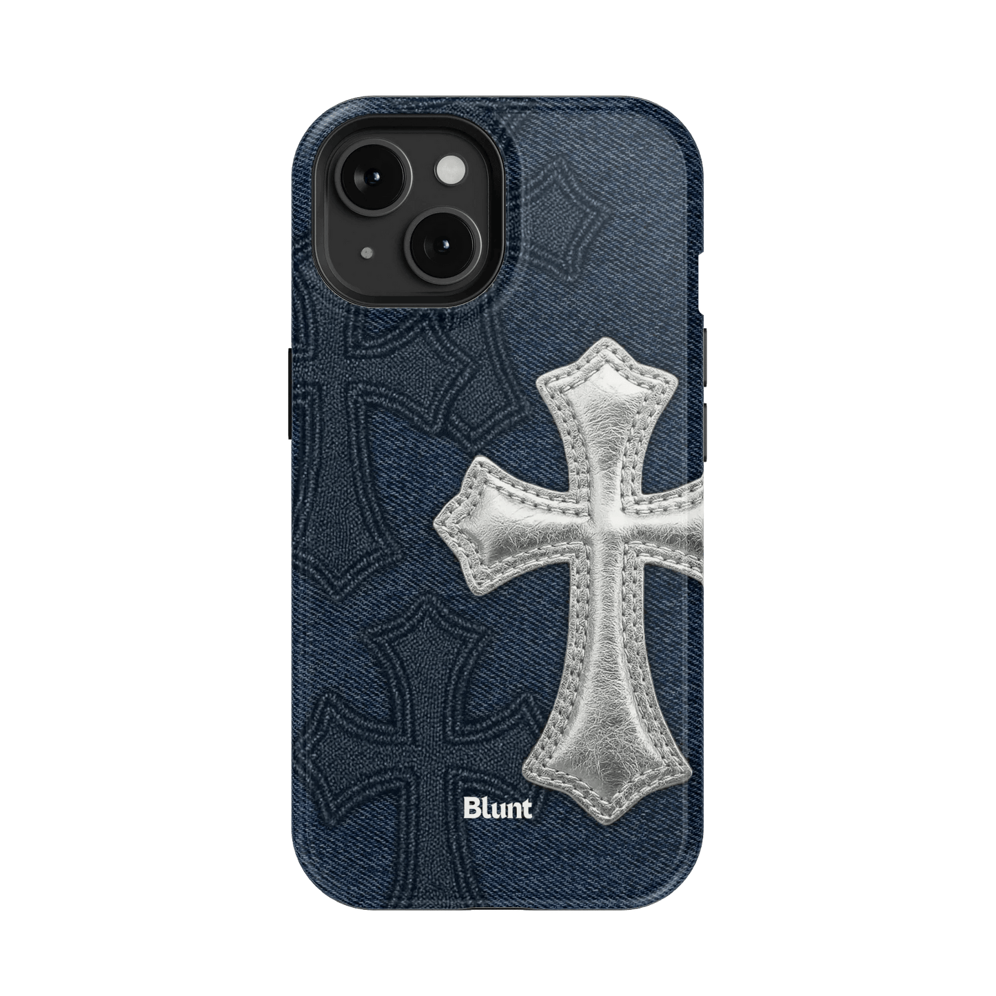 Silver Denim Cross iPhone Case - Blunt Cases