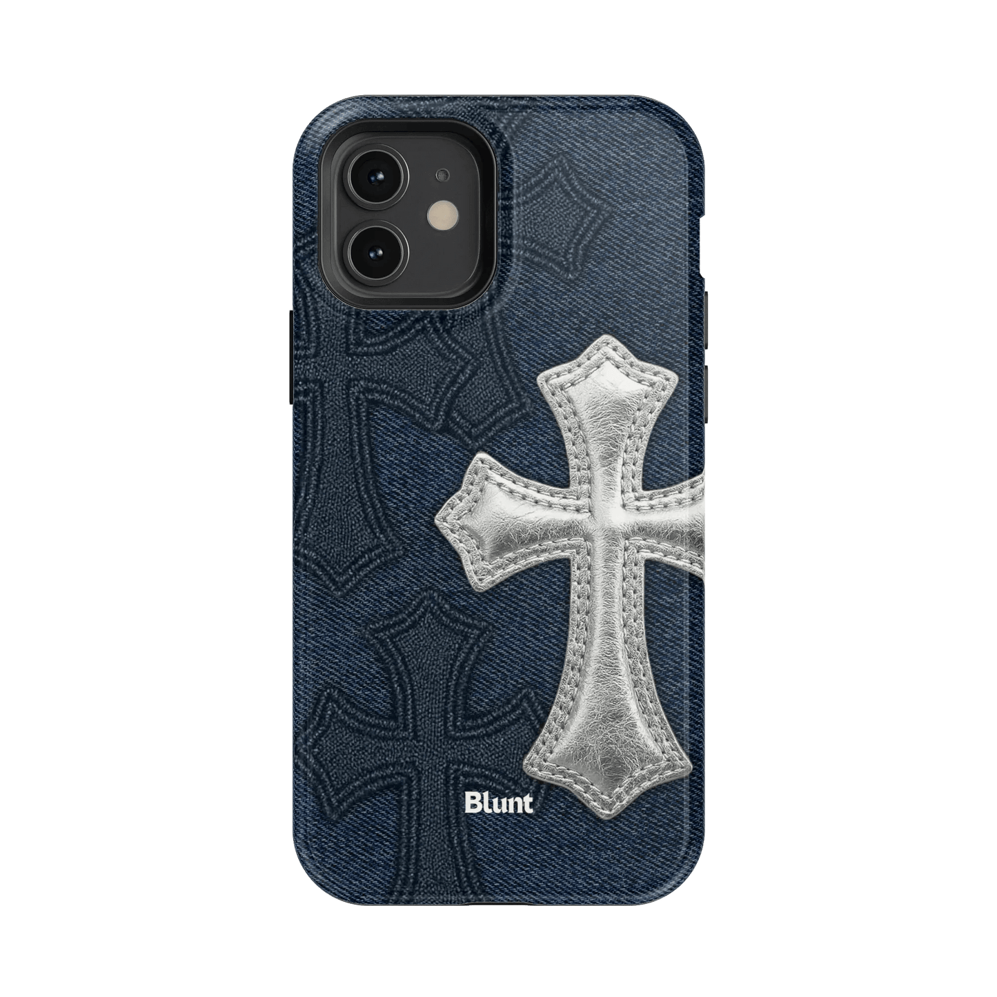 Silver Denim Cross iPhone Case - Blunt Cases