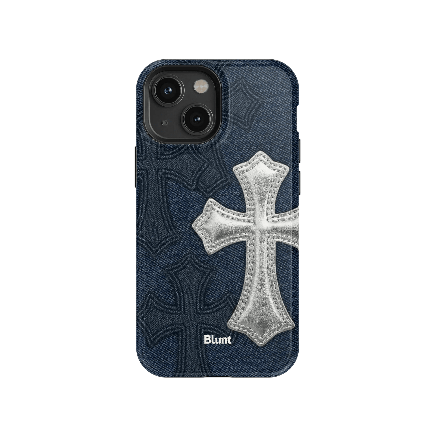 Silver Denim Cross iPhone Case - Blunt Cases