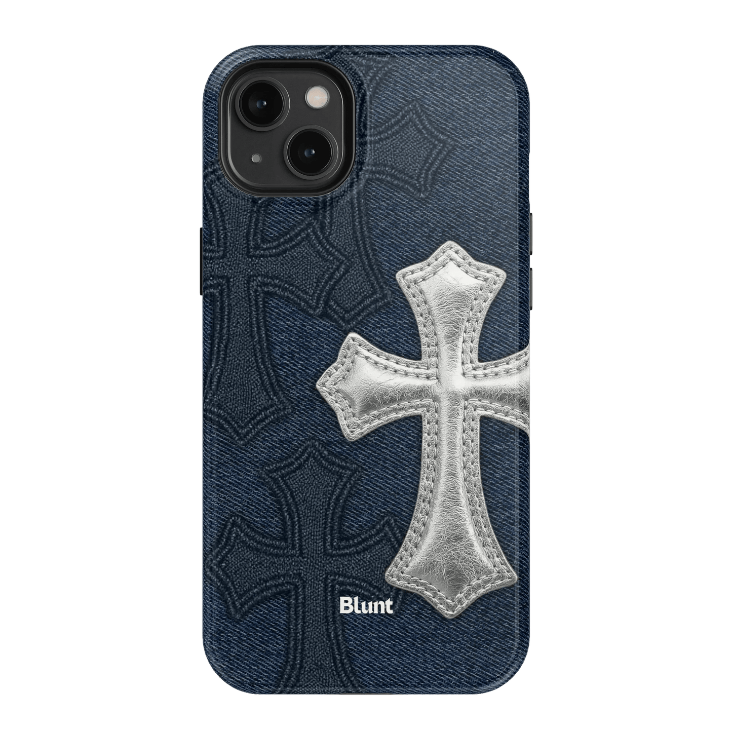 Silver Denim Cross iPhone Case - Blunt Cases