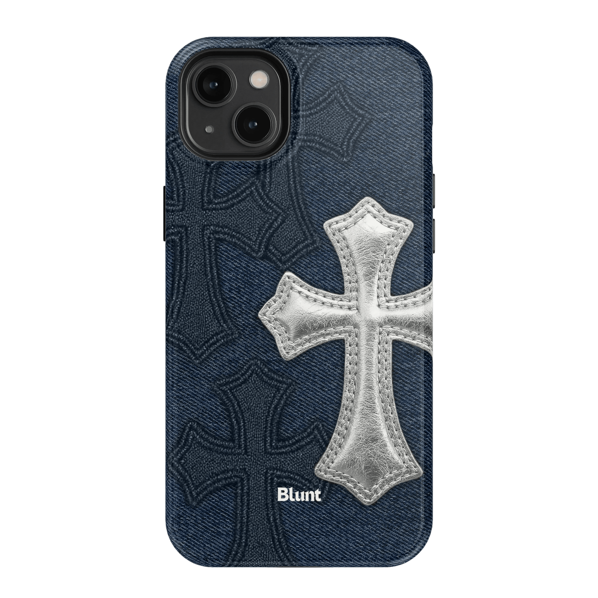 Silver Denim Cross iPhone Case - Blunt Cases